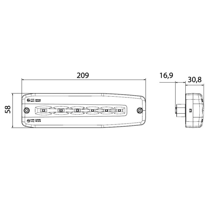 Koncové svetlo LED 209x58 Vignal CTL14