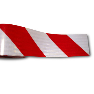 Reflexná páska bielo-červená 141 mm DIN 30710