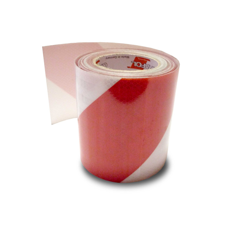 Reflexná páska bielo-červená 141 mm DIN 30710