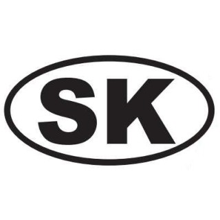 Nálepka SK na auto a kamión – Rozmer 180x120 mm, nereflexná