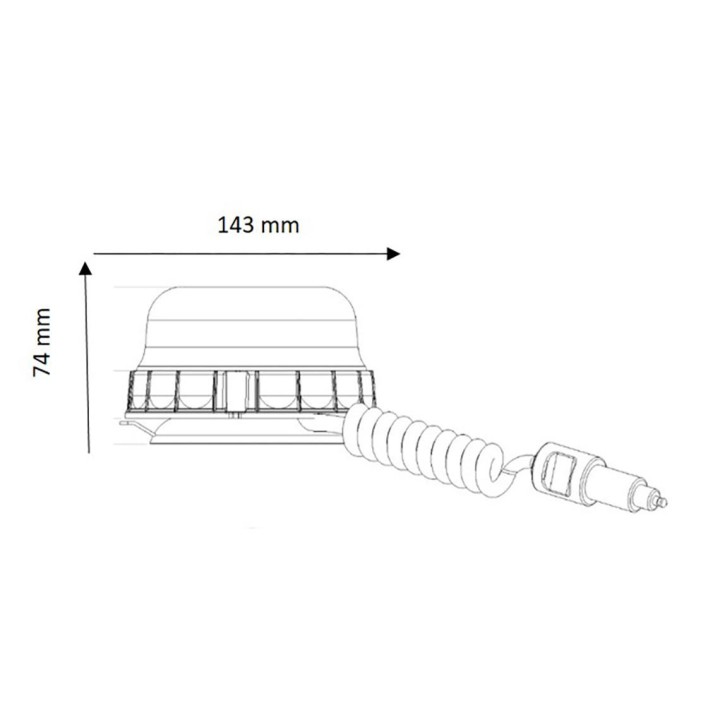 Maják oranžový PEGASUS na magnet LED