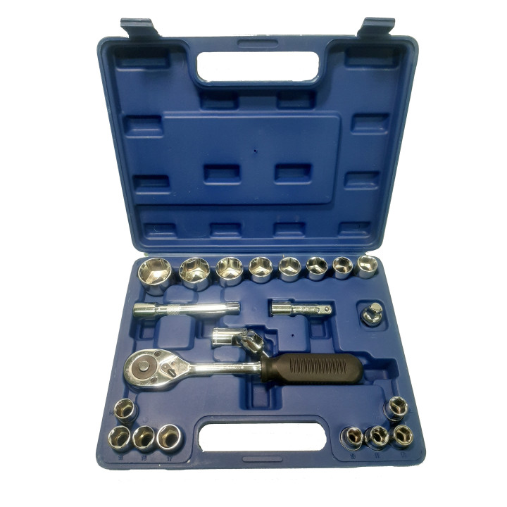 Gola sada 1/2" s račňou 10–32 mm 22-dielna