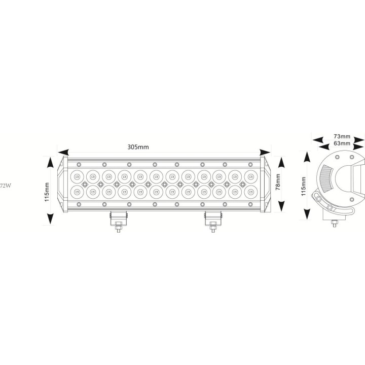 Svetlomet pracovný 300mm LED 3840 lumen