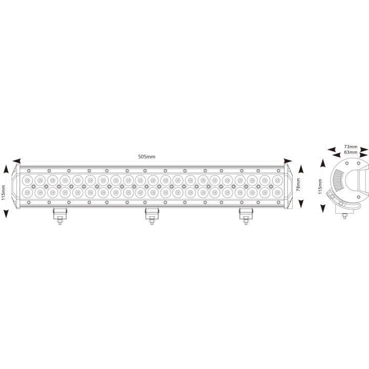 Svetlomet pracovný 505mm LED 6720 lumen