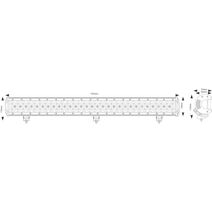Svetlomet pracovný 715mm LED 12600 lumen