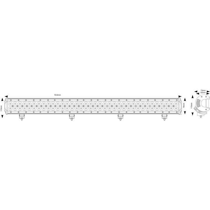 Svetlomet pracovný 915mm LED 12480 lumen