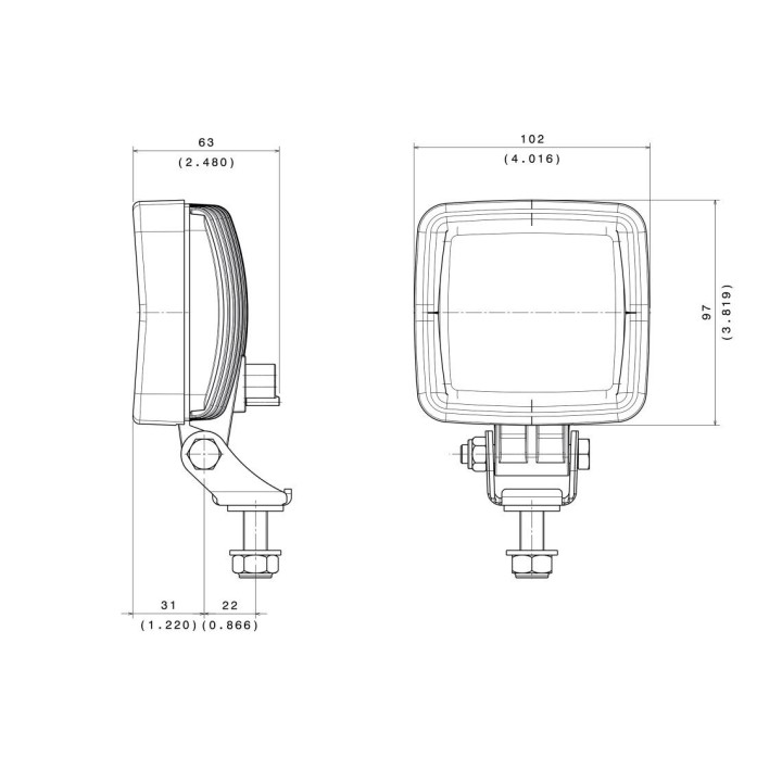 Svetlomet cúvací 102x97 LED Vignal