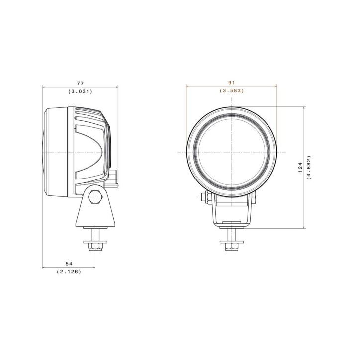 Svetlomet pracovný okrúhly 91 mm LED Vignal