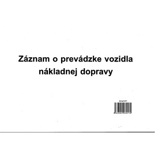 Záznam o prevádzke nákladného vozidla – Kniha jázd pre kamióny