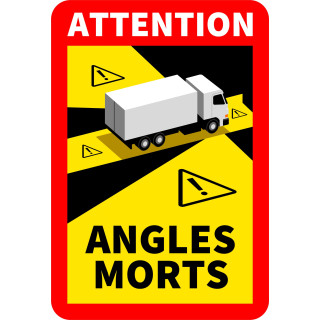 Samolepka „Angles morts“ – povinné označenie mŕtveho uhla vo Francúzsku
