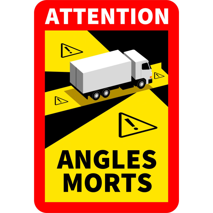 Samolepka „Angles morts“ – povinné označenie mŕtveho uhla vo Francúzsku