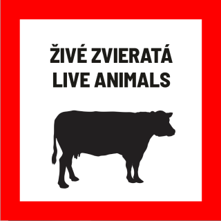 Samolepka „Označenie živé zvieratá“ – nereflexná 20×20 cm