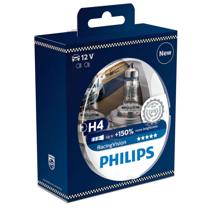 Žiarovka H4 12V  60/55W Racing Vision +150%