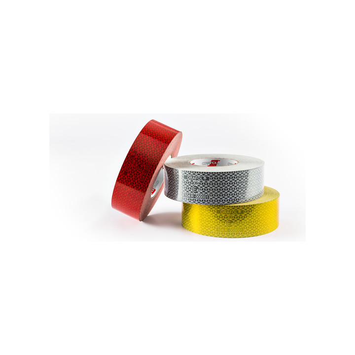 Reflexná páska na plachty biela/žltá/červená Orafol