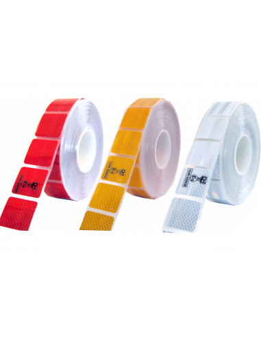 Reflexná páska na plachty "segmented" biela/červená/žltá DM