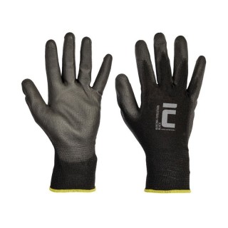 Čierne nylonové rukavice Bunting Black – Máčané v polyuretáne