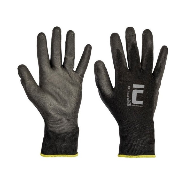 Čierne nylonové rukavice Bunting Black – Máčané v polyuretáne