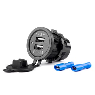 Vstavaná USB nabíjačka 12/24V Dual 4.2A – červená