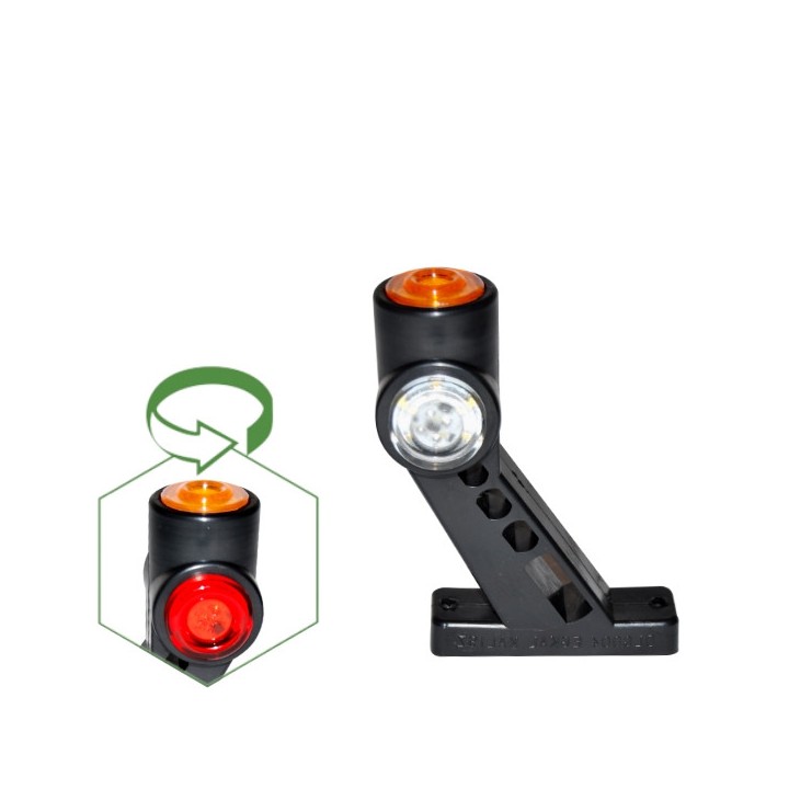 Obrysové svetlo bielo-červ. MINI šikmé s pozičkou 6-LED