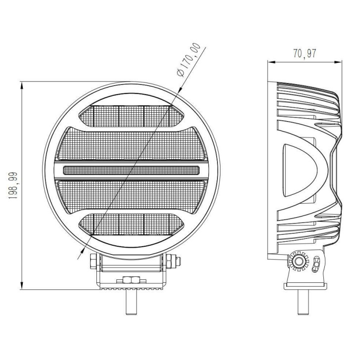 Svetlomet diaľkový okrúhly LED 170mm
