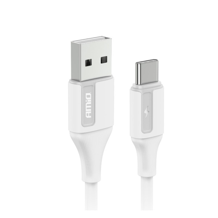 Biely nabíjací kábel USB na USB-C 3A – 2 m