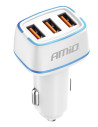 Zástrčka do zapaľovača – 3x USB, 30W (biela)