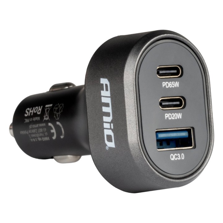Výkonná 85W autonabíjačka USB-C (PD 65W) pre notebooky a mobily