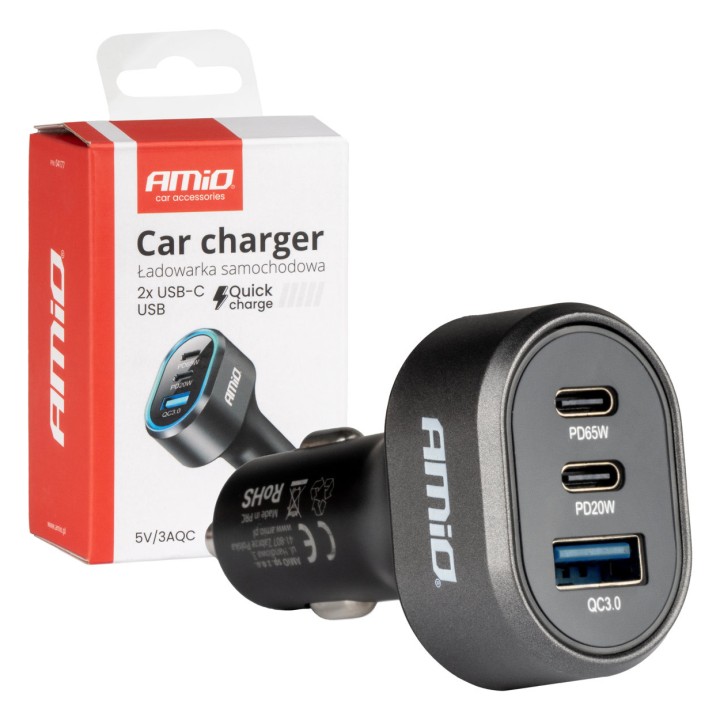 Výkonná 85W autonabíjačka USB-C (PD 65W) pre notebooky a mobily
