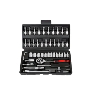 Gola sada 46-dielna 1/4'' – Cr-V oceľ, s Račňou a Torx