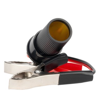 Adaptér zásuvky zapaľovača s krokosvorkami 12V/24V