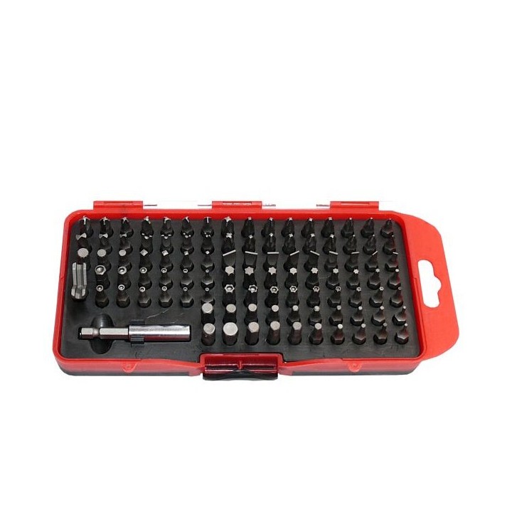 Sada 100 ks bezpečnostných bitov (Torx, Imbus, Spline) CrV