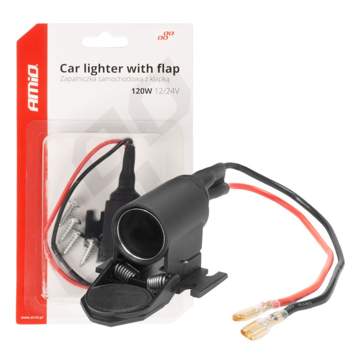 Zásuvka autozapaľovača s ochrannou klapkou 12/24V