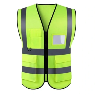 Reflexná vesta s vreckami žltá (XL/XXL) – Vysoká viditeľnosť pre vodičov