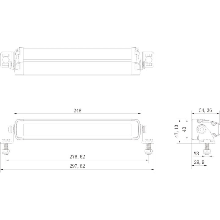 Svetlomet diaľkový LEDBAR SLIM 246mm