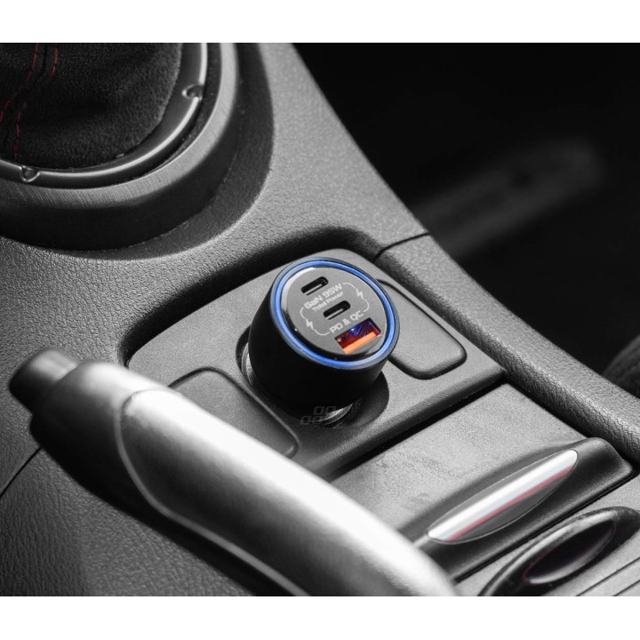 Výkonná autonabíjačka 95W (2x USB-C + USB-A) 12/24V