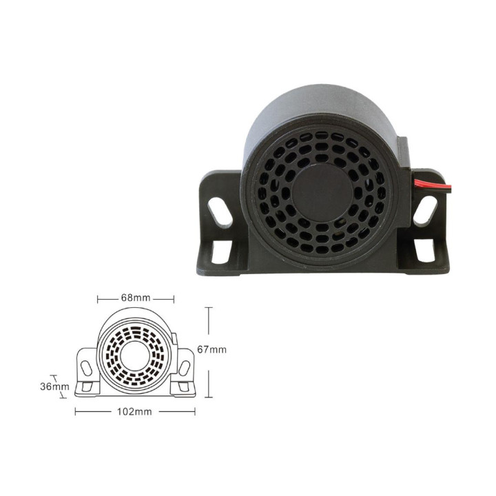 Multifrekvenčný cúvací alarm 12-80V – Tichý nočný režim