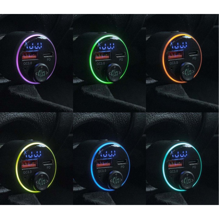 Bluetooth FM transmitter 1xUSB 1xUSBC