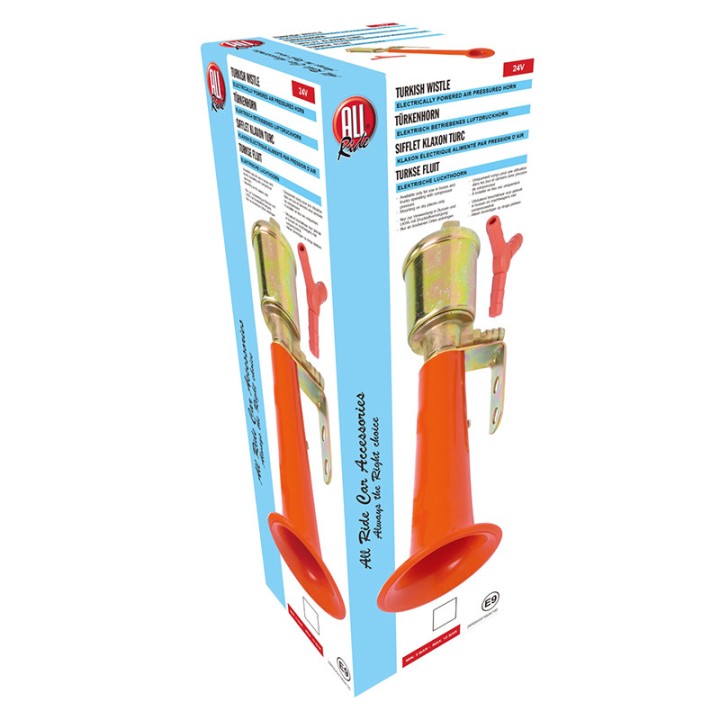 Fanfára Turkish whistle 230 mm 24V – 1-hlasná chróm