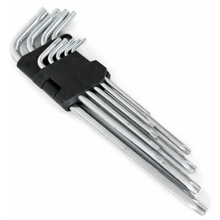 Sada Torx kľúčov T10–T50 – L-kové kľúče v držiaku