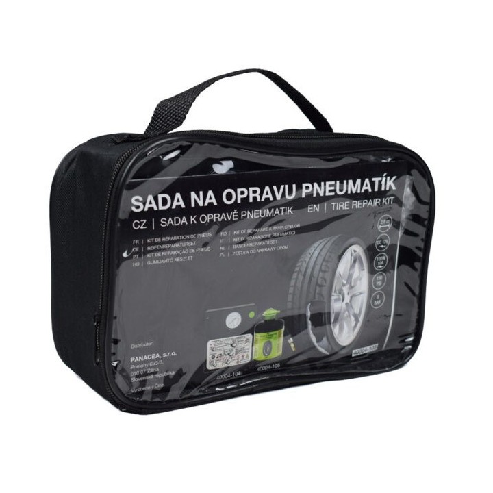 Sada na opravu pneumatík s kompresorom 12 V – tmel 450 ml
