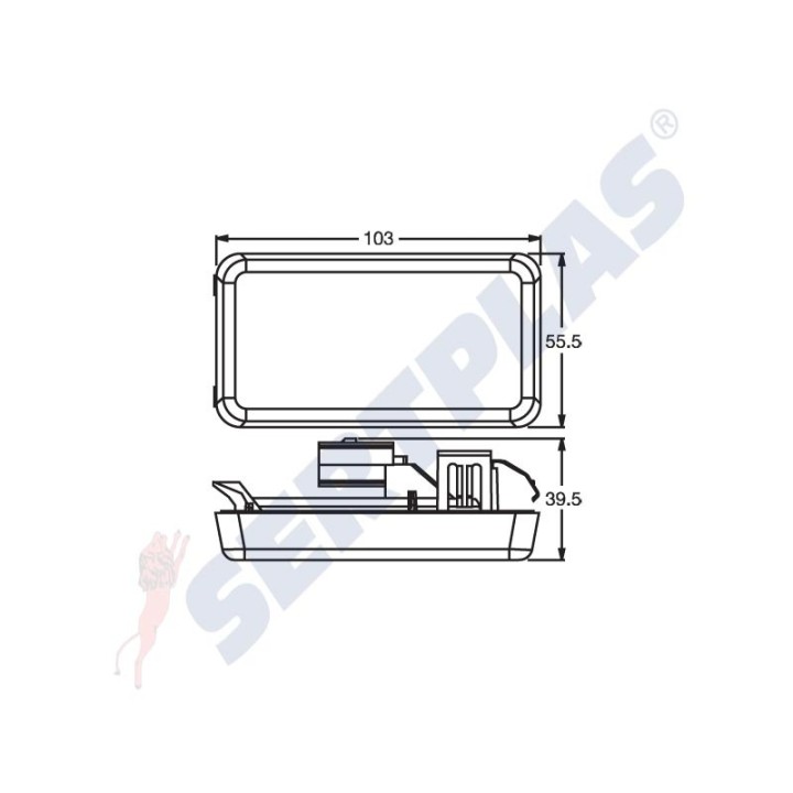 Pozička 103x55,5 oranžová LED Scania 0247