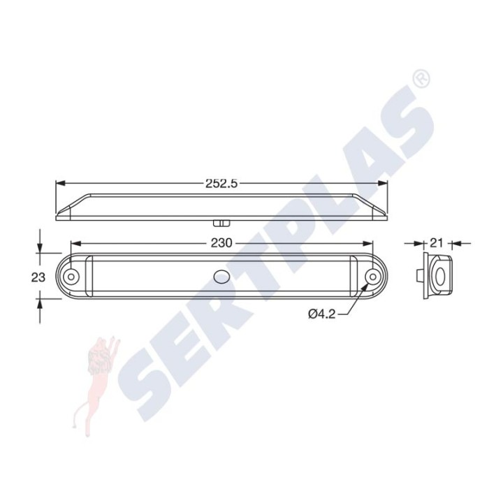 Pozička 252,5x23 biela LED 0411