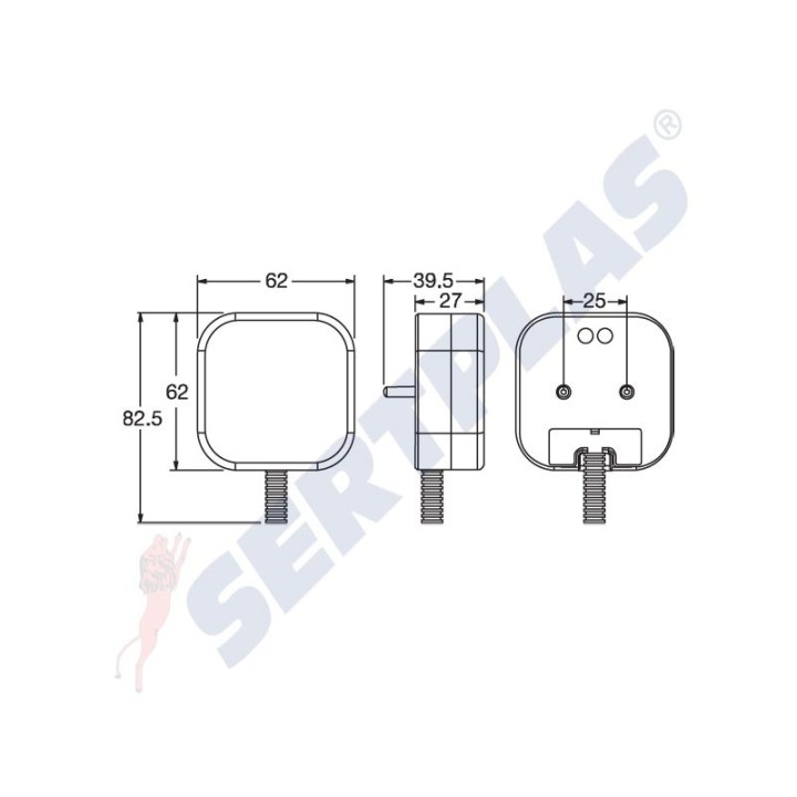 Pozička 62x62 oranžová LED TGA 0268